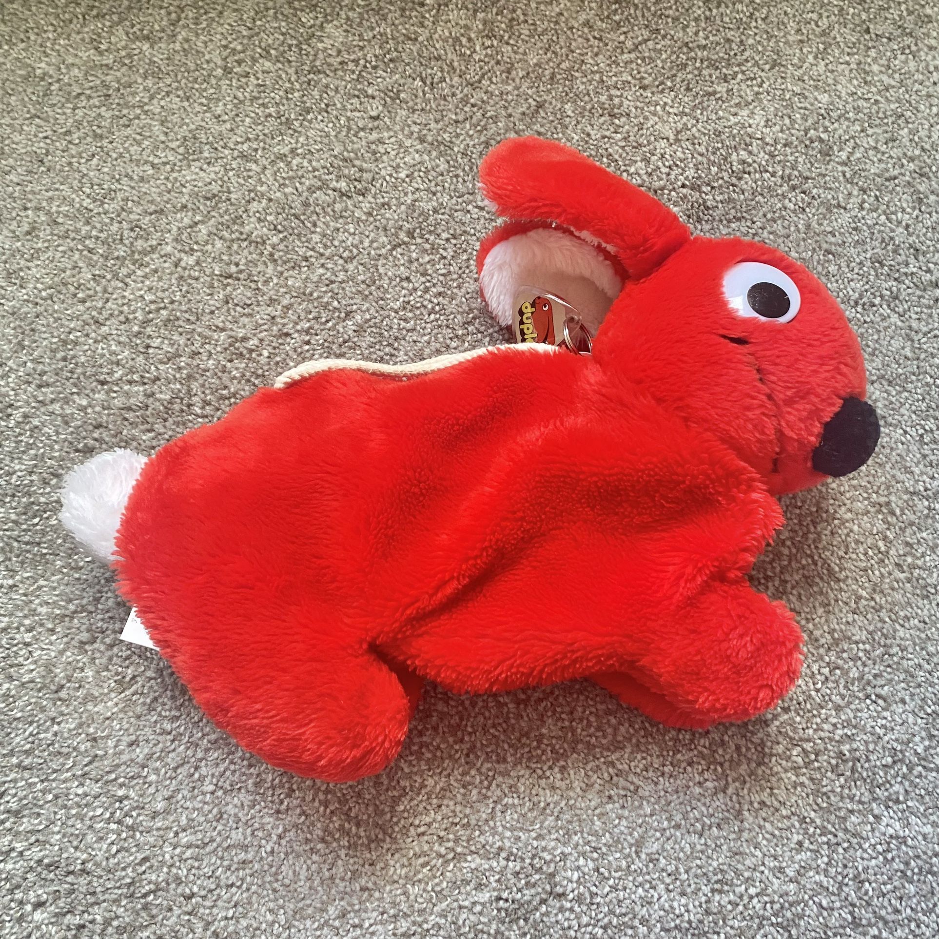 Vintage 1984 Lego Duplo Red Rabbit Plush Zipper Carry/Storage Bag & Key Ring D5