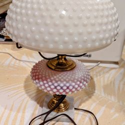 Antique Milk glass Hobnail Moonglow Lamp