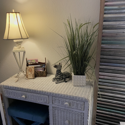 Wicker Dresser Chest of Drawers and Desk