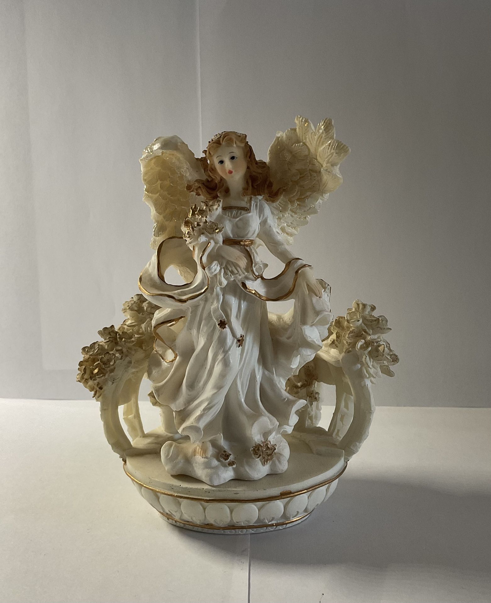Seraphim Angel Figurine W/ Floral Base