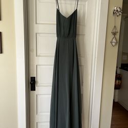 Revelry Kaia Chiffon Dress Color: eucalyptus Size 10