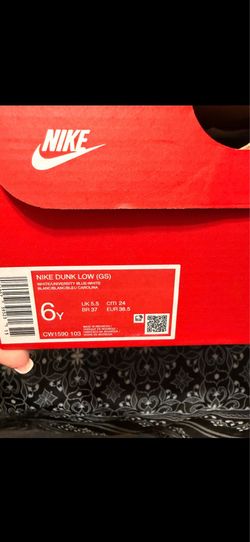 Nike wht/blue leather 6Y