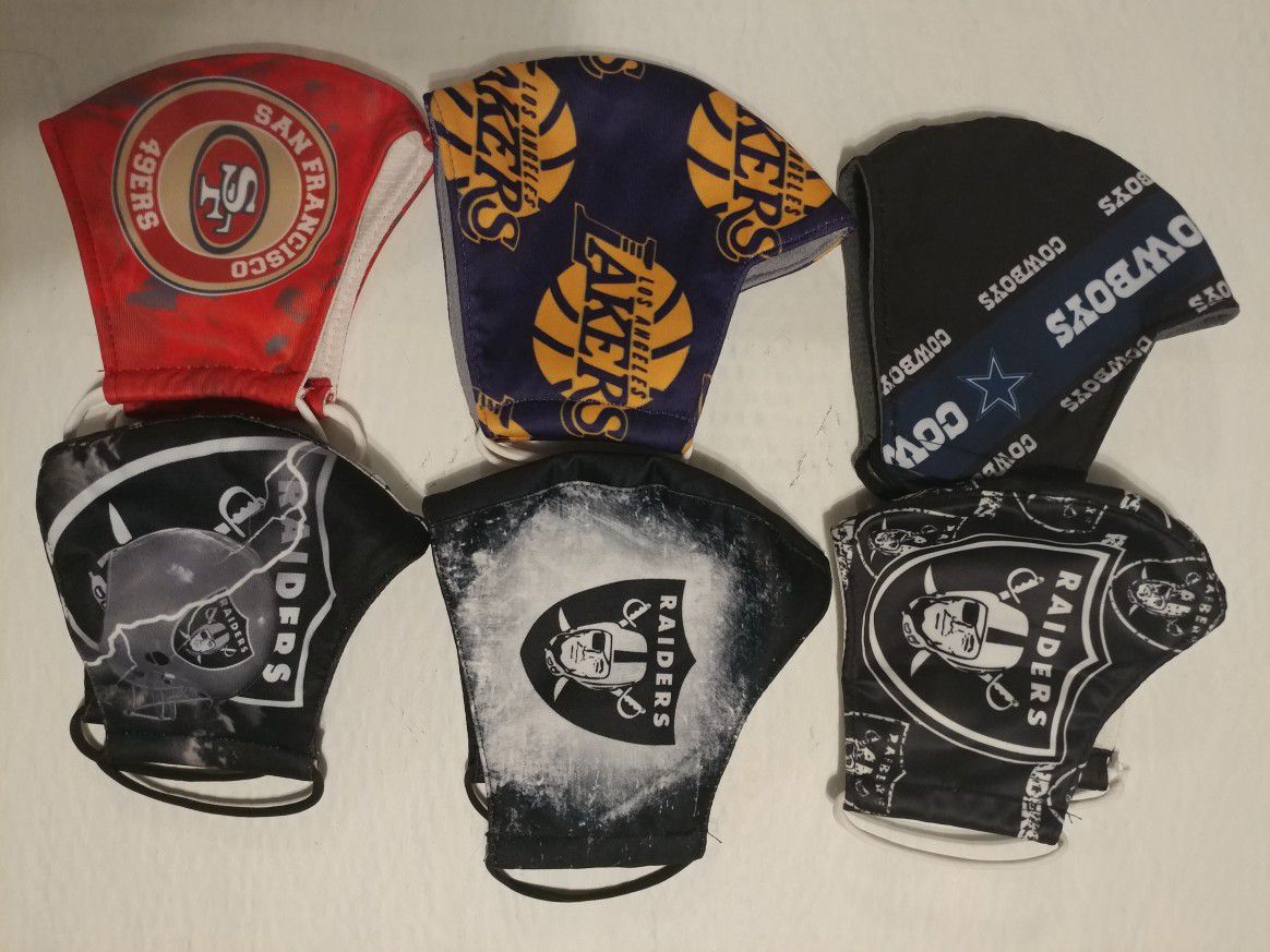 Sports team Facemasks For sale Raiders Lakers Cowboys 49ers
