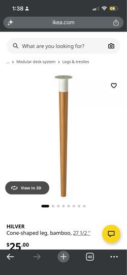 (4) HILVER Cone-shaped desk leg, bamboo