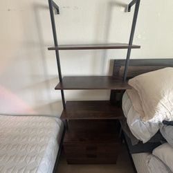 Full Bed And Bookshelves