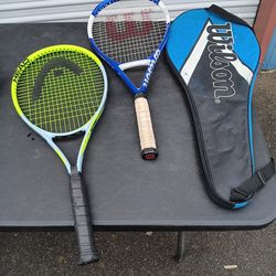 2 Tennis Racquets - 1 Wilson NCode N4, 1 Head Nano Pro Tour