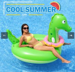 2 Pcs Inflatable Dinosaur Pool Floats, Pool Float Swimming Rings For Kids