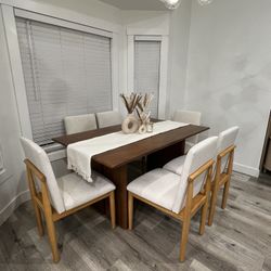 Wooden Dining Table With six Chairs
