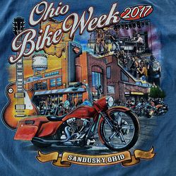 2017 OHIO BIKE WEEK Sandusky Ohio Motorcycle T-Shirt Size XL