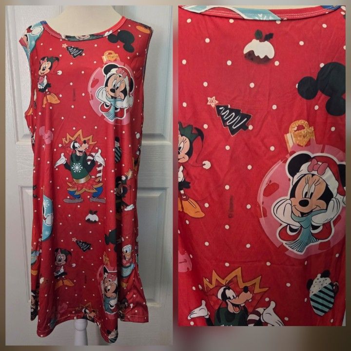 New Christmas Dress Disney Women's Size 1X Mickey Minnie Mouse
