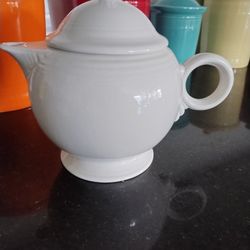 Fiestaware Large White Teapot.