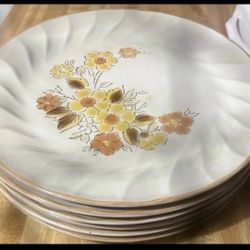 Gaiety sculptural hearthside stoneware dinner plate set of 6