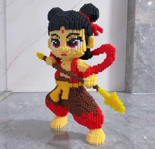Nezha: The Devil Boy Conquers the Sea Ao Bing is suitable for LEGO building blocks to assemble educational toys three-dimensional puzzle ornaments