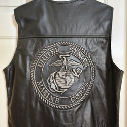 MARINE Leather Vest - size Large