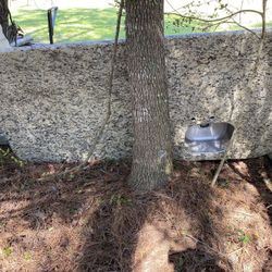 Granite island top complete with prep sink installed.