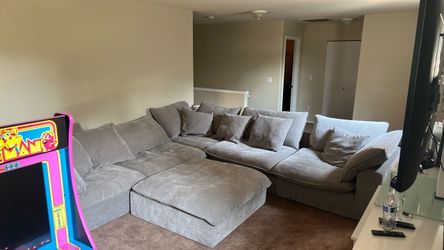 Large Gray Sectional Sofa with ottoman