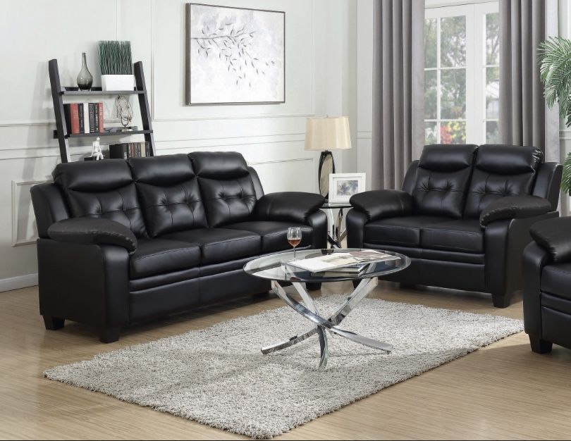 Black Sofa And Loveseat Set Brand New