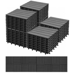 $75  54PCS Plastic Tiles Interlocking Deck Tiles for Patio Garden Porch 