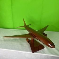 Boeing 777 Airliner Handcrafted Natural Mahogany Premium Wood Desk Model Made in the Philippines