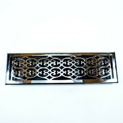 Signature Hardware Scroll Design Brass Floor Register w/Louvers 6" x 22" Chrome