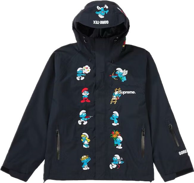 Supreme Smurfs Shell Jacket GORE-TEX FW20 Black Large L Rare New In Bag