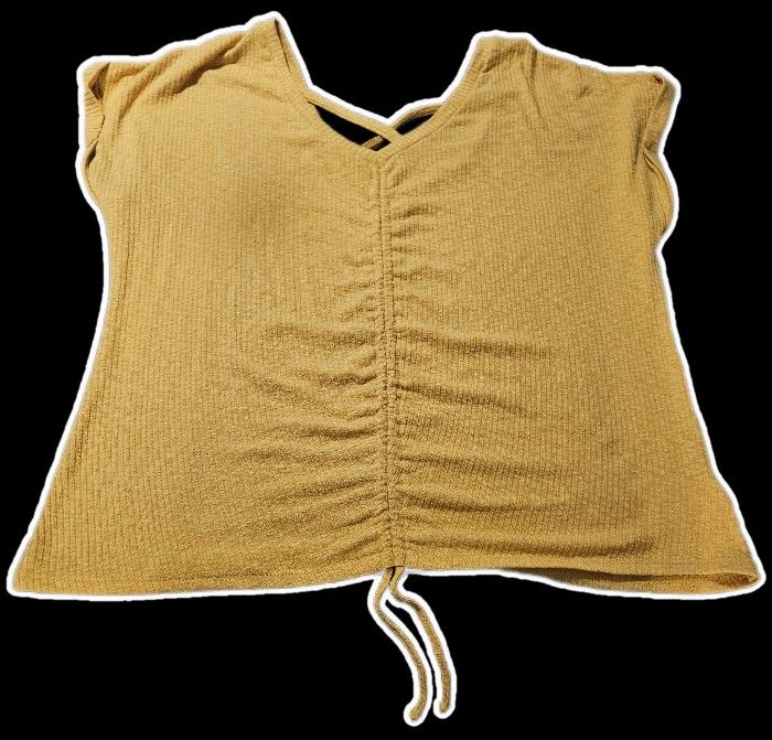 No Boundaries Mustard Ruched Blouse