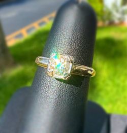Jewelry 14k solid yellow gold natural diamond 0.44CTW solitaire wedding ring size 6.00