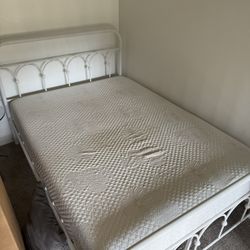 White Full Bed Frame And Mattress