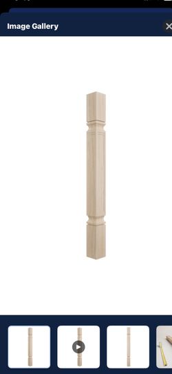 Ekena Millwork 3.75-in x 35.5-in Modern Square Rubberwood Wood Kitchen island leg