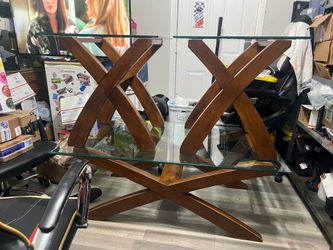 3-Piece Glass Top Coffee and End Table Set