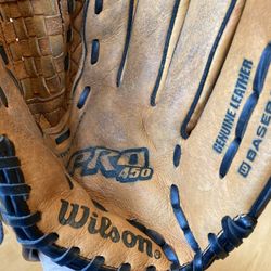 Wilson Pro450 A0450 PG115 11.5" Flex Back Leather RHT Ball Glove Ultra Soft