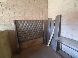 Queen sized bed frame w/ Studded headboard