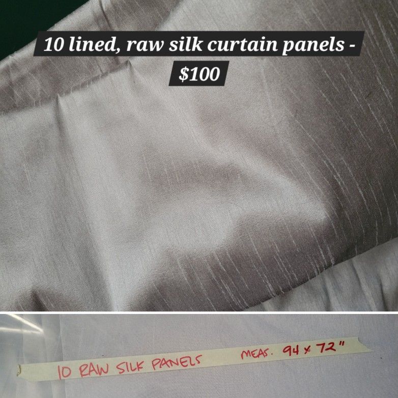 10 Raw Silk Curtain Panels
