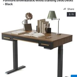 FEZIBO ELECTRIC  STANDING DESK W/ DRAWERS AND KEYBOARD