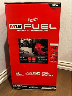 M18 FUEL 18-Volt Lithium-Iron Cordless Plumbing Drain Snake Auger Kit with w/ CABLE DRIVE & 5/16 in. x 35 ft. Cable