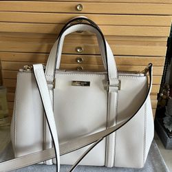 Kate Spade Medium Leather Crossbody Handbag Satchel –Beige Reg $329