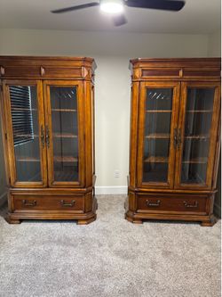 Solid wood display cabinets