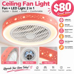 Ceiling Fan Light with Remote – $80
