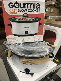 BRAND NEW - Gourmia 6 Qt Manual Slow Cooker with 3 Heat Settings - White
