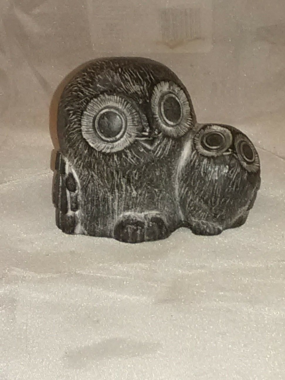 Hand made owl statue by the artist Wolf from Canada