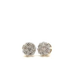 10kt Gold Diamond Flower Cluster Earrings 1.80grams 1ctw 173577 4