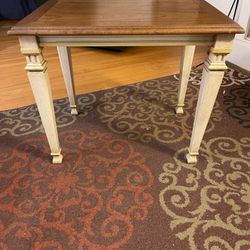 Vintage French Provincial Square Walnut Table 20"