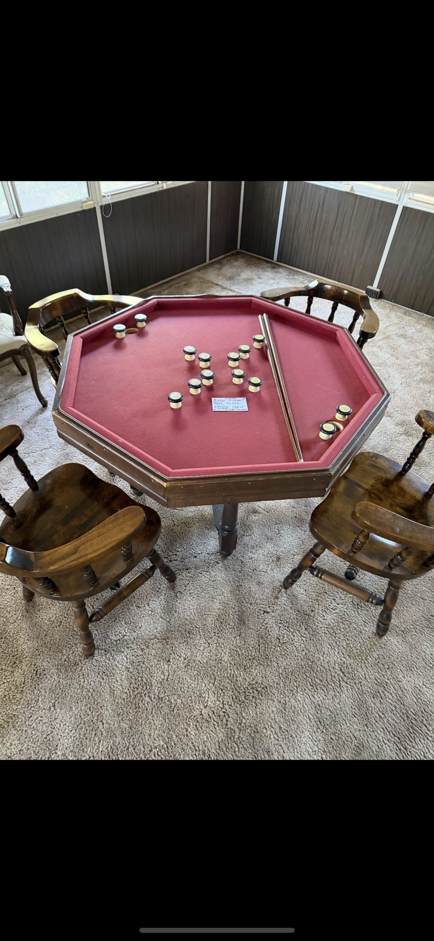 Vintage Bumper Table And Poker Table