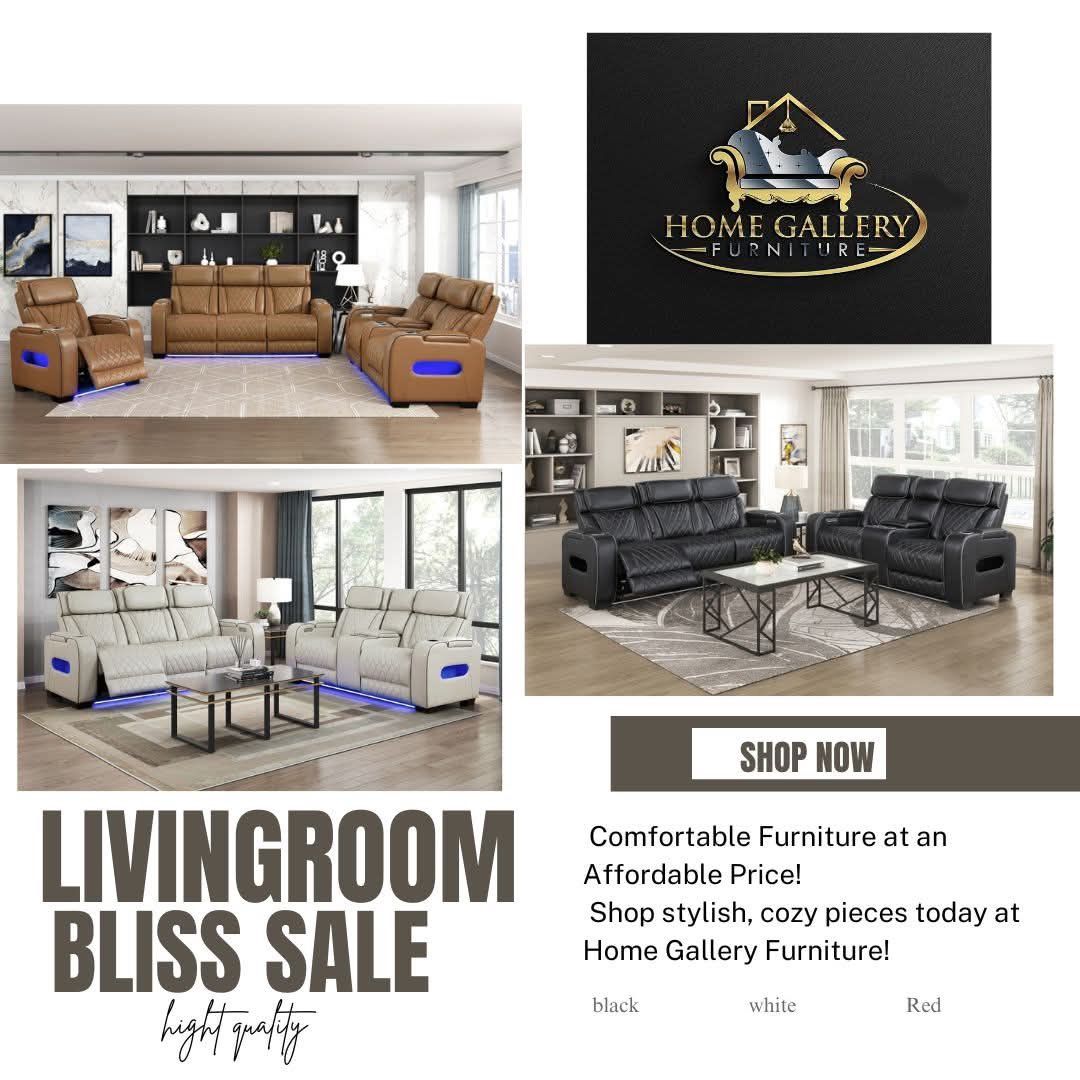 BACK IN STOCK โ FAIRWAY COLLECTION! Power Reclining Sofa Set Now Available in BLACK, RED BROWN & WHITE (with LED Light)