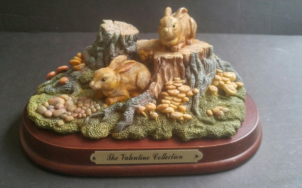 Bunny Rabbits in the Forest Statue