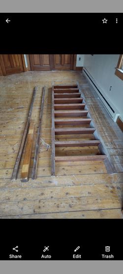 Ship ladder with rails