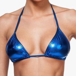 Sexy Shiny Blue Bikini Top 