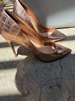 Rose Gold Croc Embossed Stiletto Heels