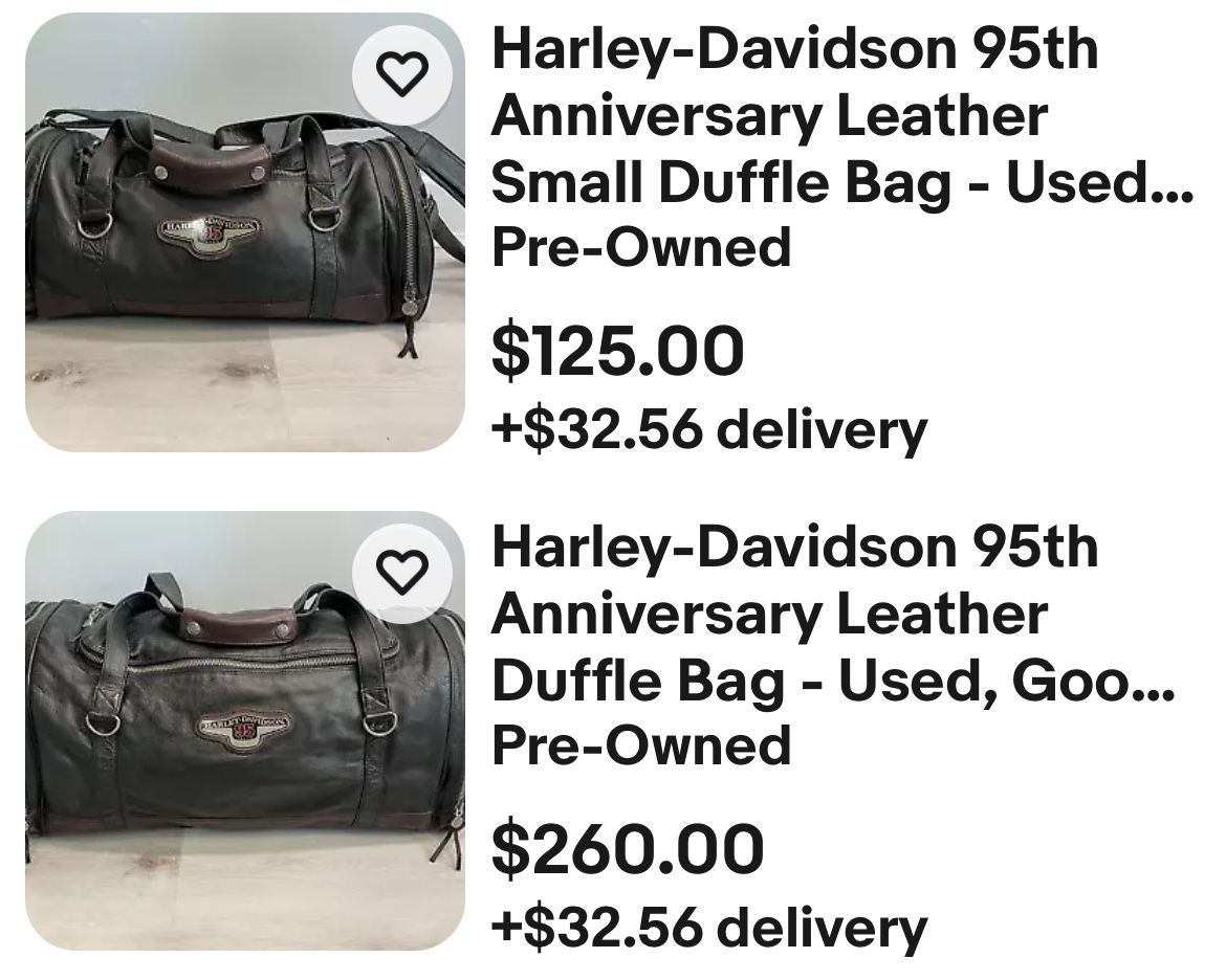 Harley Davidson 95th Anniversary Leather Duffle Bag