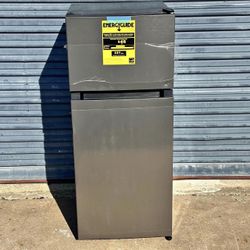 New‼️ Vissani 4.5 cu. ft. 2-Door Mini Refrigerator in Platinum Steel with Freezer 